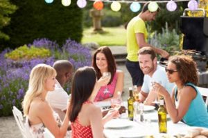 people eating outside