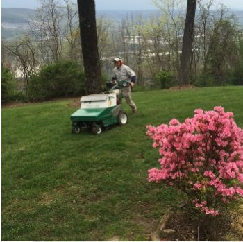 one of our popular lawn care services - Power Seeding