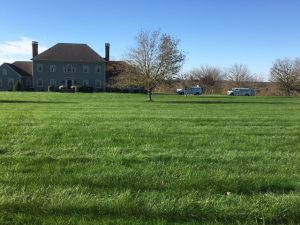 large manicured front yard showing lawn care services in Hartford