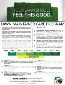 Lawn Maintainer Care Program Flier