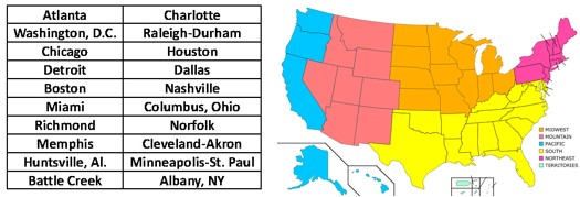 Image of Top 20 Cities in Need of Mosquito Control Map