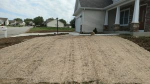 Before Power and lawn Seeding