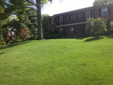 After a completed lawn fertilization in St. Charles