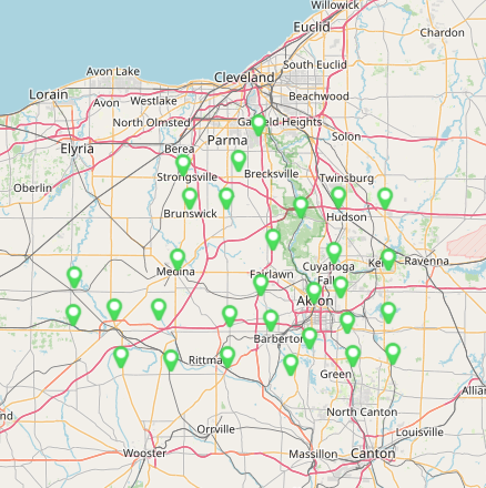 Lawn Doctor of Strongsville-Stow service area map