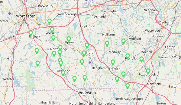 lawn care service area map