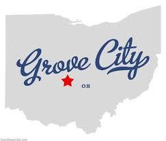 map of ohio with grove city highlighted 
