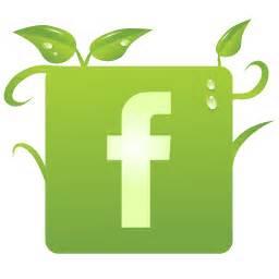 green facebook logo with leaves