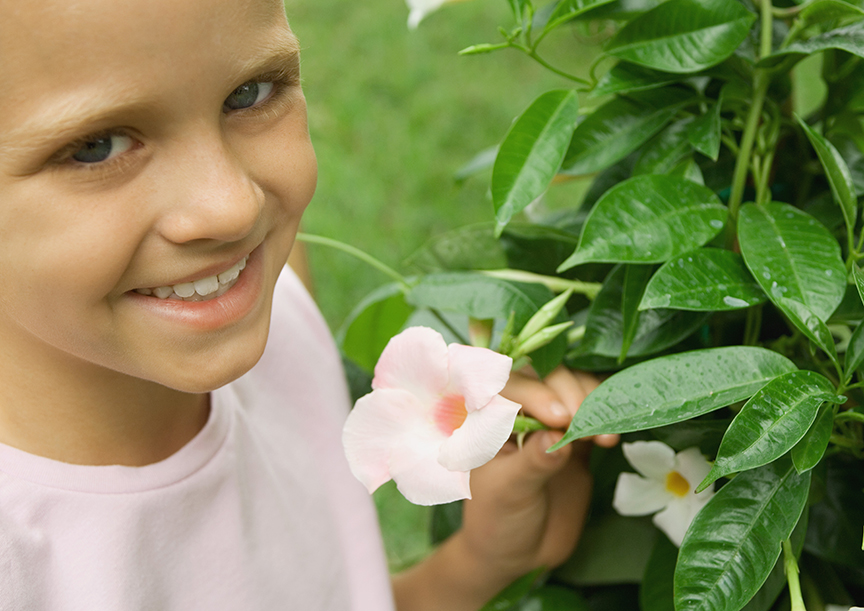 girl holding a flower